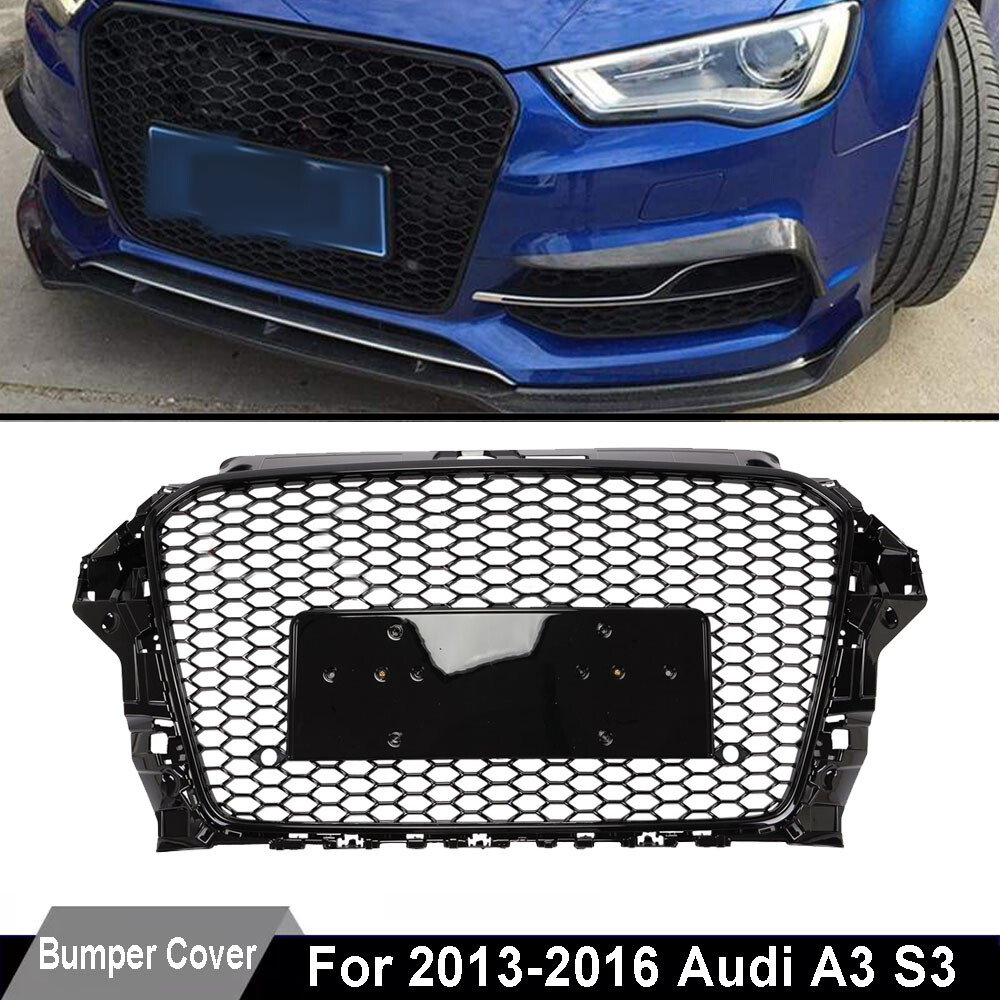 Audi A3 S3 2013-2016 Black Front Hood Honeycomb Bumper Grill