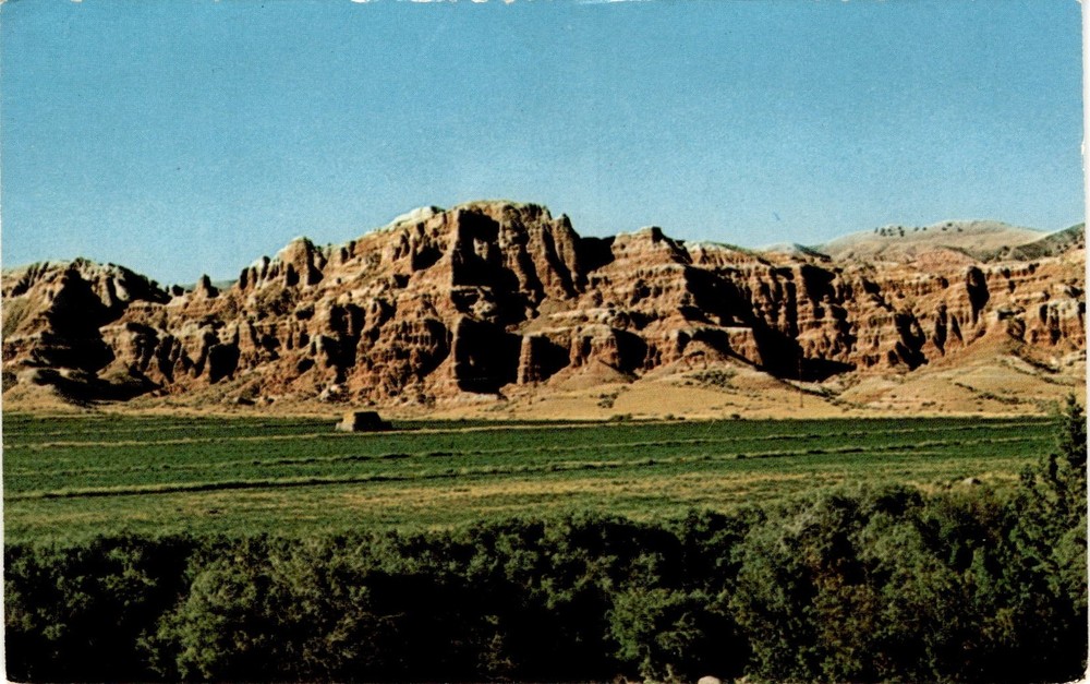 Badlands, Dubois, Wyoming, U.S. Highway 26-287, Art Dexter, Postcard