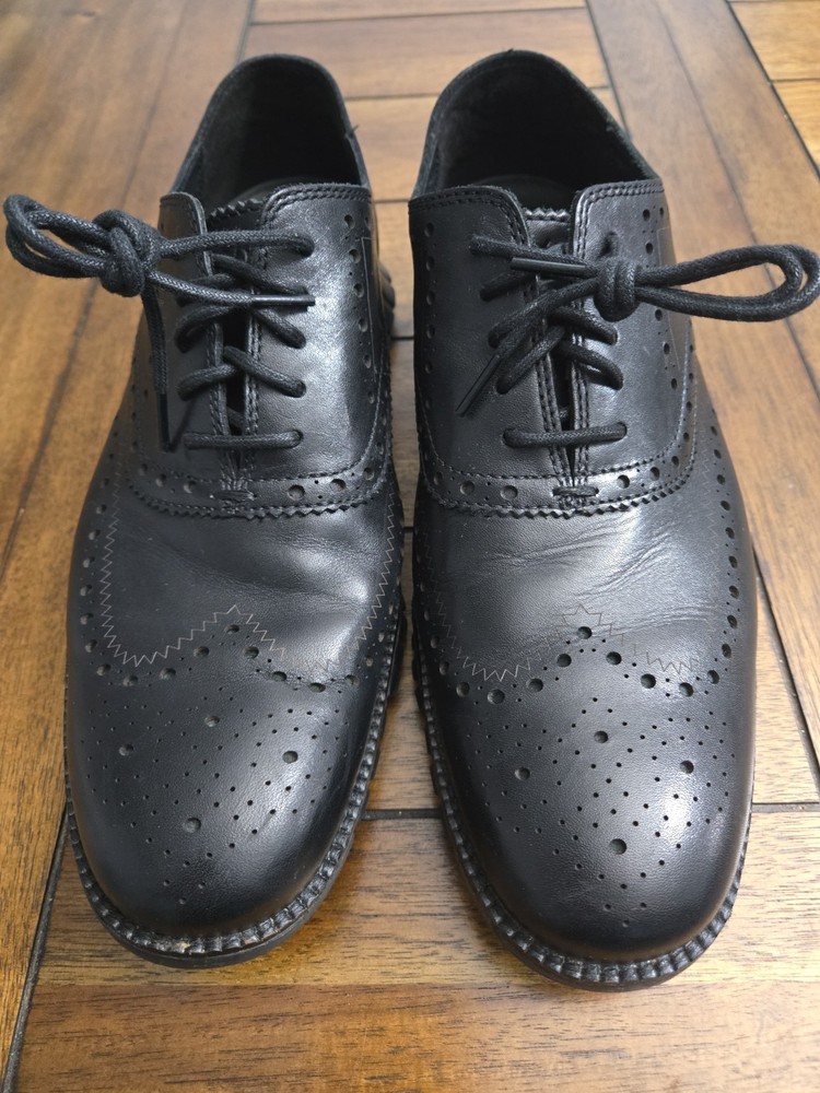 Cole Haan Zero Grand Mens Black Leather Wingtip Oxford Shoes C20719 - Size 11 M