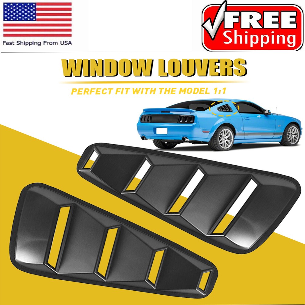 2PCS Quarter Window Louvers Sun Shade for Ford Mustang 2005-2014