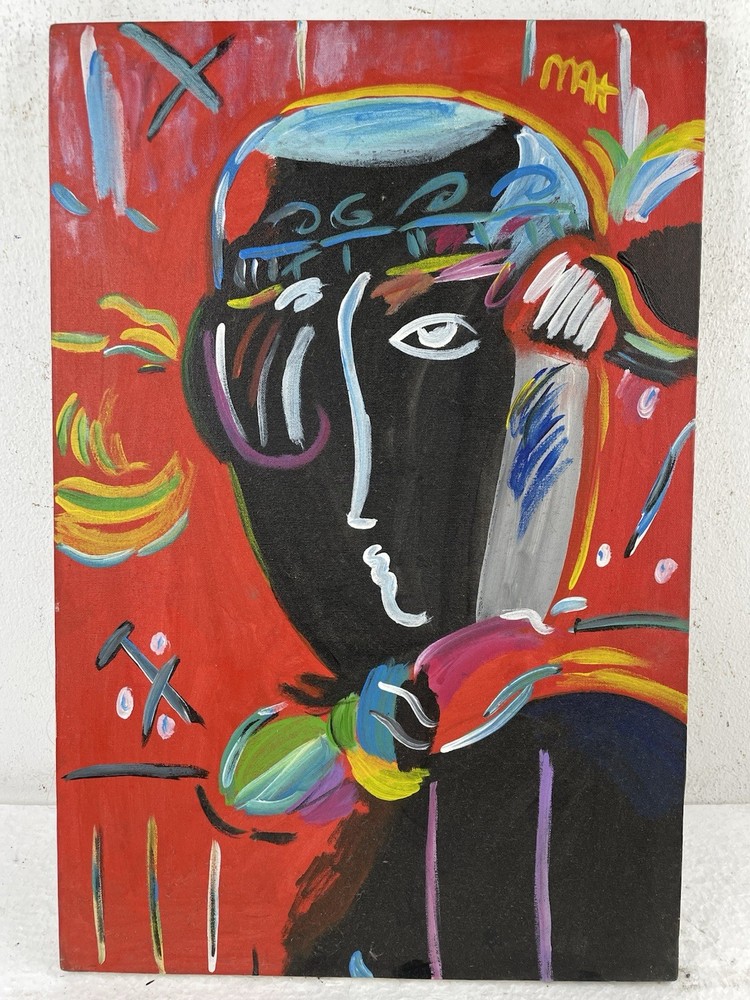 Peter Max Acrylic On Canvas (Handmade) signed and stamped