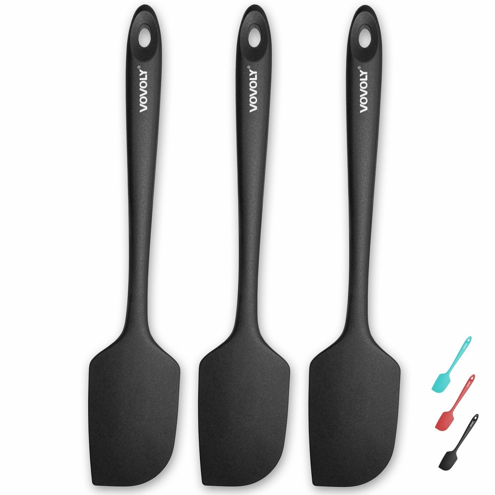 3-Pack High Heat Silicone Spatulas 600°F Kitchen Cooking Baking Utensils