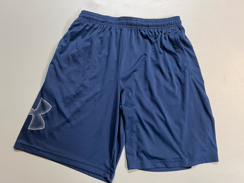 Under Armour Blue Athletic Shorts Men’s Size LG Loose Fit Training Gym