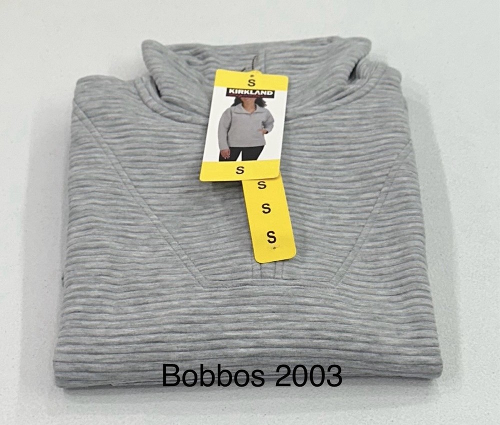Kirkland Signature Women's Ottoman Half-Zip Sweatshirt, Gray, Size S
