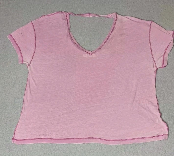 Free People We The Free Burnout  Short Sleeve Shirt Womens Size Medium Pink...