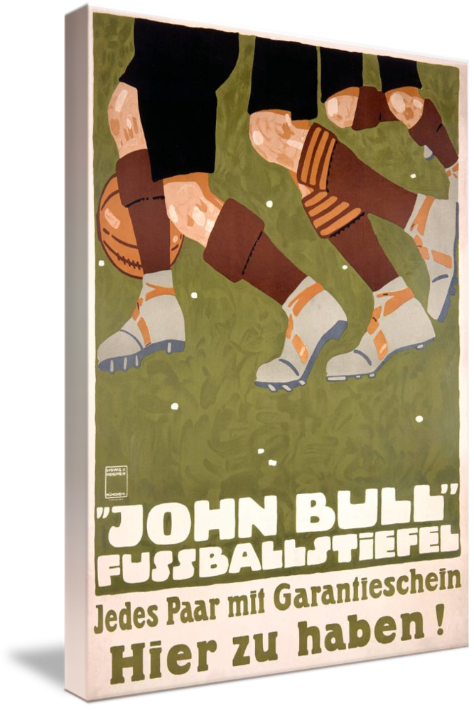 Canvas Art - John Bull Fussballsteifel Shoe Vintage Advertisement,