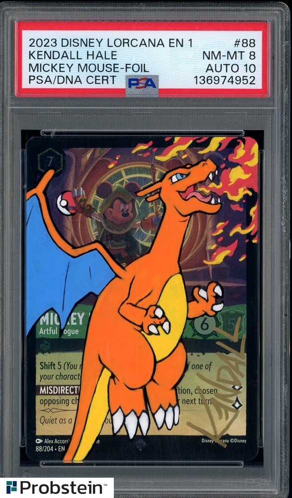 Kendall Hale Sketched Signed 2023 Disney Lorcana Mickey Mouse PSA/DNA 8 AUTO 10PROBSTEIN is actively accepting consignments !!