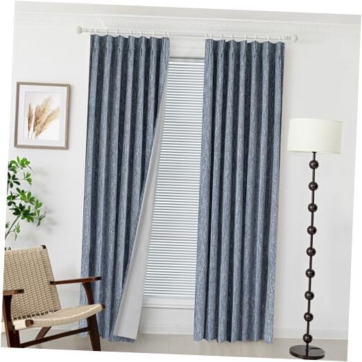 Dusty Blue Blackout Curtains 96 inches Long for Living Room Sliding Door