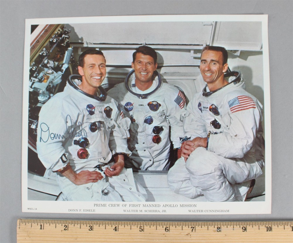Authentic 1st Manned NASA Apollo Astronaut DONN F. EISELE Autographed PhotographWalter M. Wally Schirra Jr…Walter Cunningham…NO RESERVE