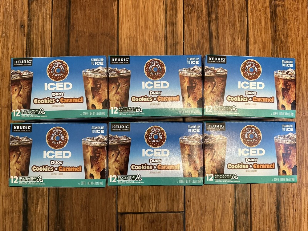 Original Donut Shop Duos Cookies+Caramel Iced K-Cup Coffee Pods, 72 Count