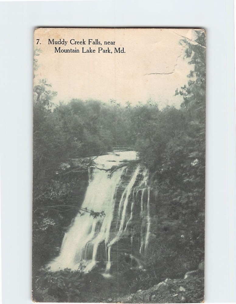Postcard Muddy Creek Falls near Mountain Lake Park Maryland USA