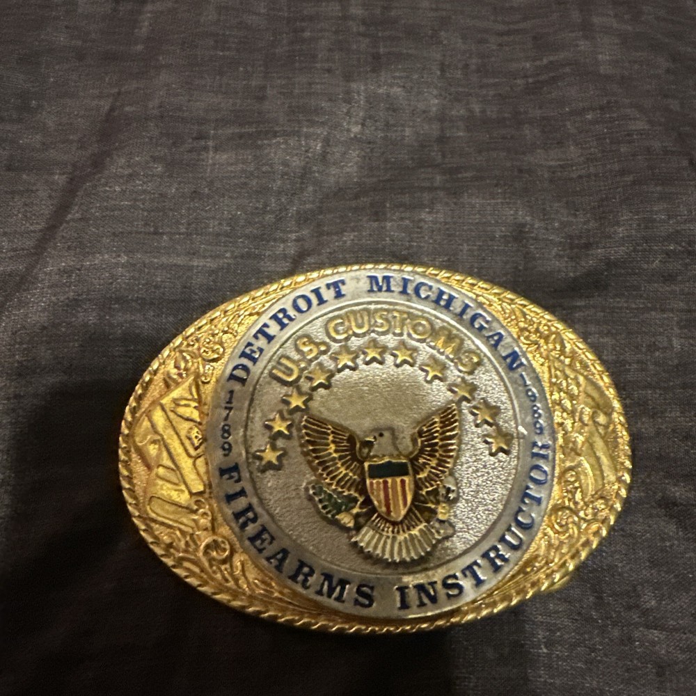 Us Customs Firearms Instructor Belt Buckle