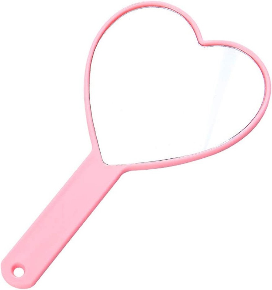 TBWHL Heart-Shaped Travel Hand Mirror Compact Cosmetic Vanity Mirror for On-the-Go