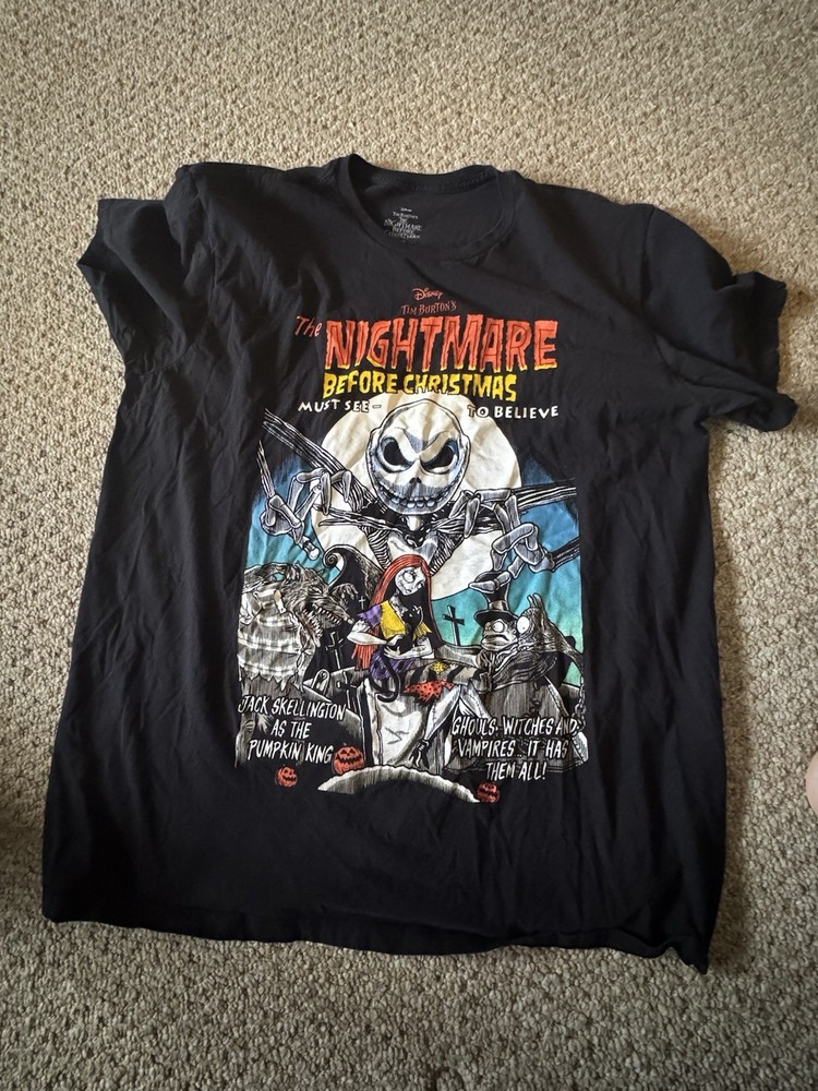 Disney Nightmare Before Christmas Shirt Mens Size XXL Tim Burton Halloween