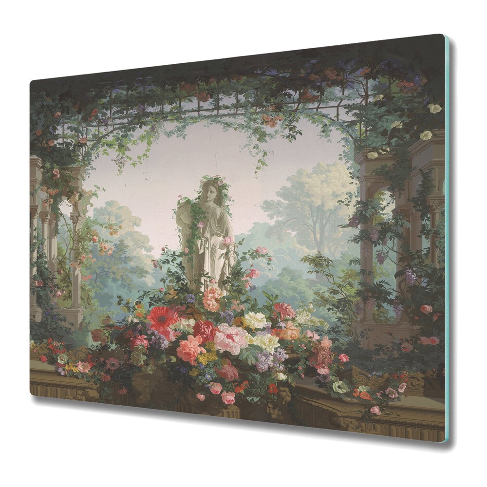 Glass Induction Ceramic Hob Cover Garden of Goddess Art Painting 60x52