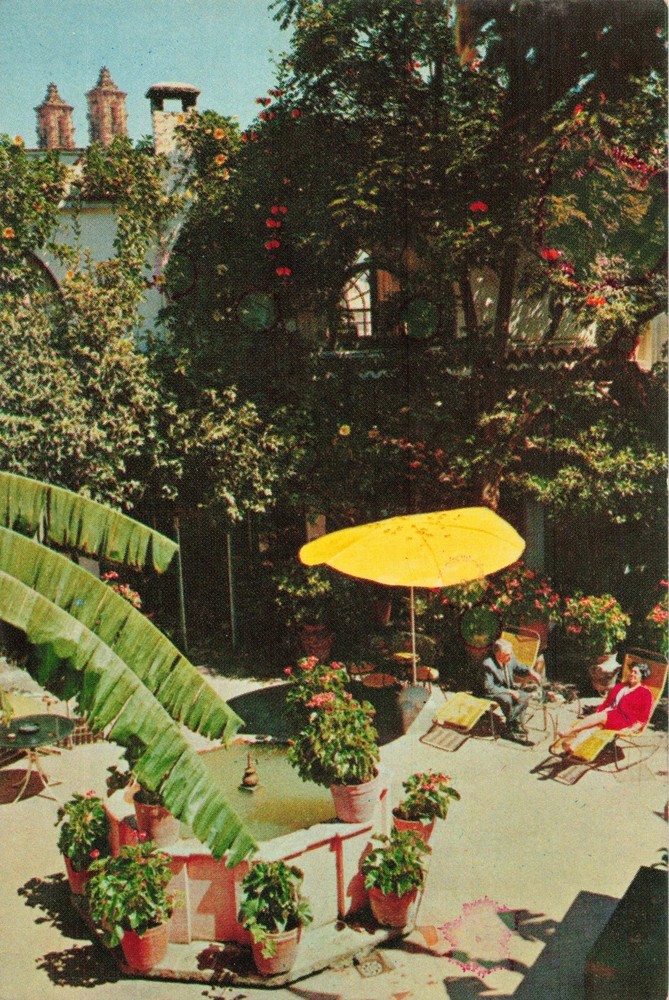 Taxco Guerrero Mexico, Hotel Santa Prisca Interior, Vintage Postcard