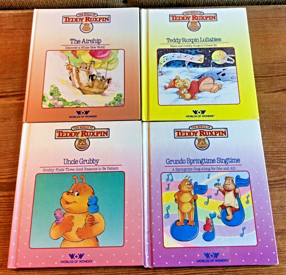 Teddy Ruxpin Book Collection Lot of 4, Vintage Kids Storybook Set, Gift