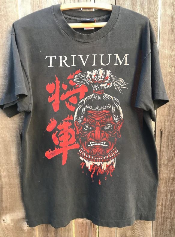 Trivium metal rock band tour concert short sleeve charcoal color T-shirt VK13160
