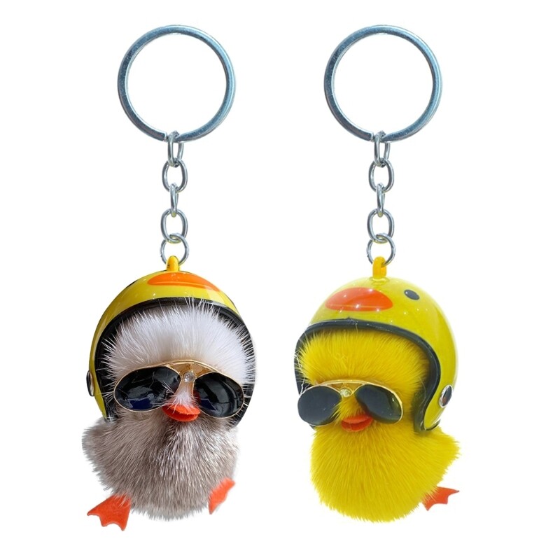 Stylish Duck Keychain for Women and Men - Fashionable Handbag Pendant Gift