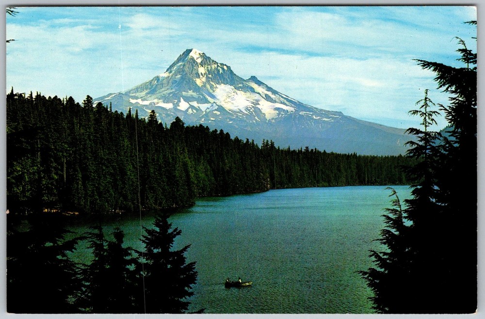 Vtg Postcard MT Hood Lost Lake, OR 1950s