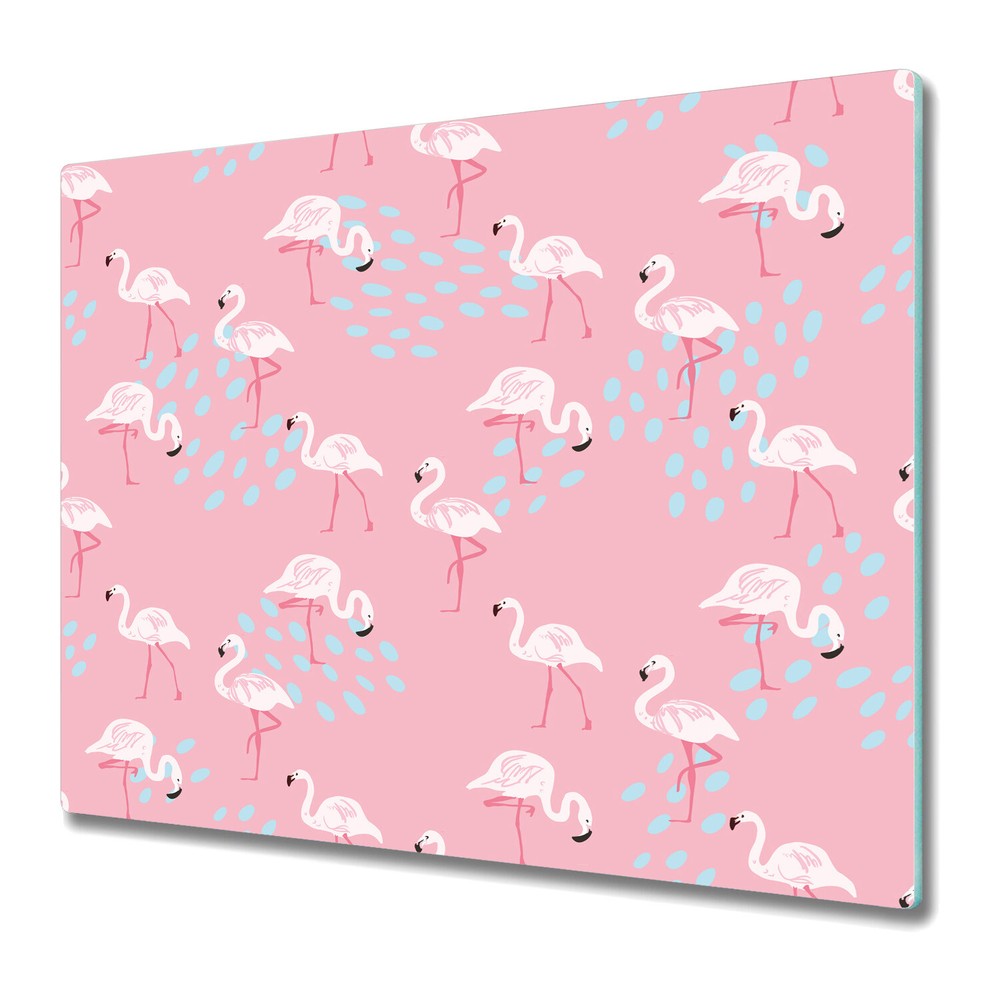 Glass Surface Protector Flamingo Animals Pastel Exotic Paradise 60x52