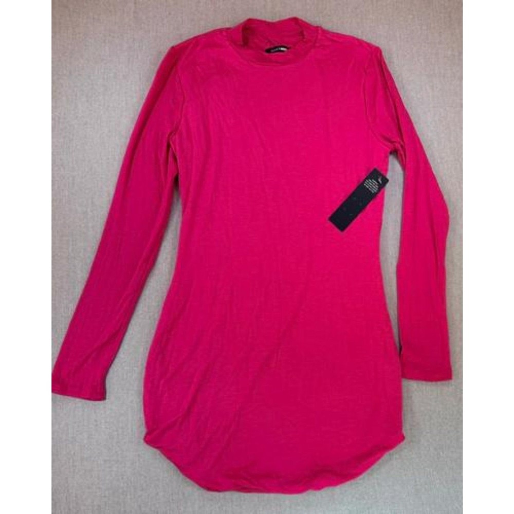 *NWT* Fashion Nova Hot Pink Turtleneck Bodycon Mini Dress Women's Size M