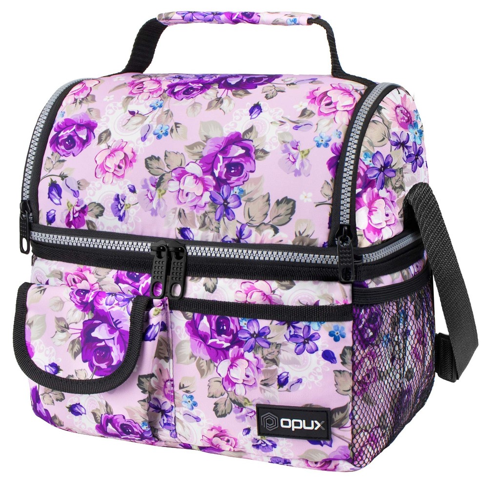 OPUX Deluxe Thermal Insulated Dual Compartment Lunch Bag for Men Women Double