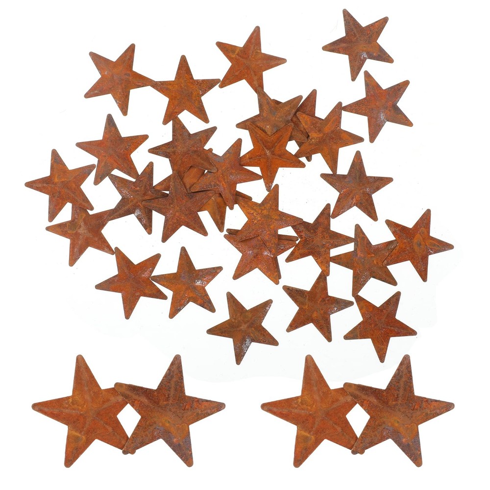 Molain 30 PCS 1 Inch Metal Star, Rusty Barn Star for Crafts, Mini...