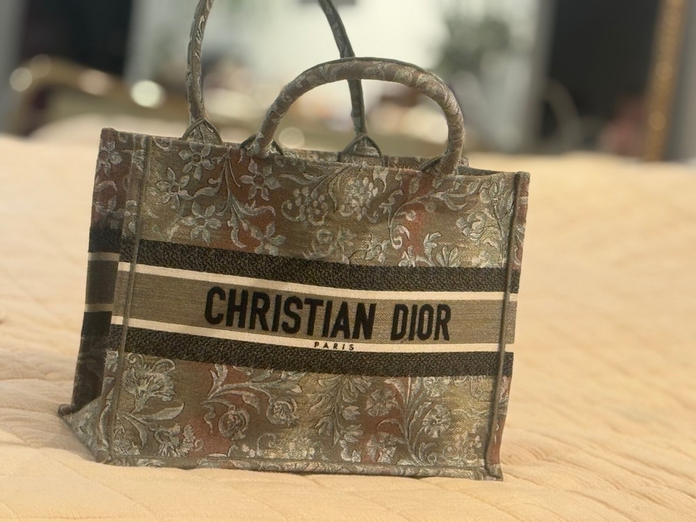 Authentic Christian Dior Medium Brocante Embroidery Special Edition Book Tote