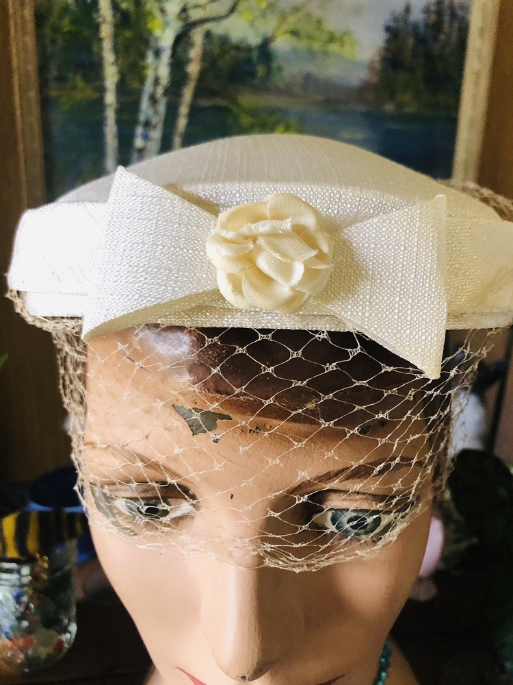 Vintage 1930’s Bow Veil Rhinestones HAT