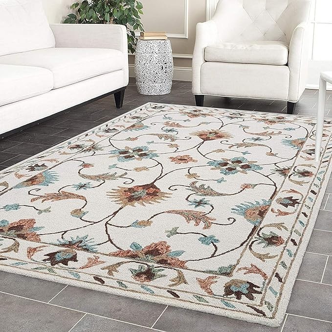 Hand Tufted Handmade Wool  Blend Carpet for Living Room Home Bedroom Hall Rug
