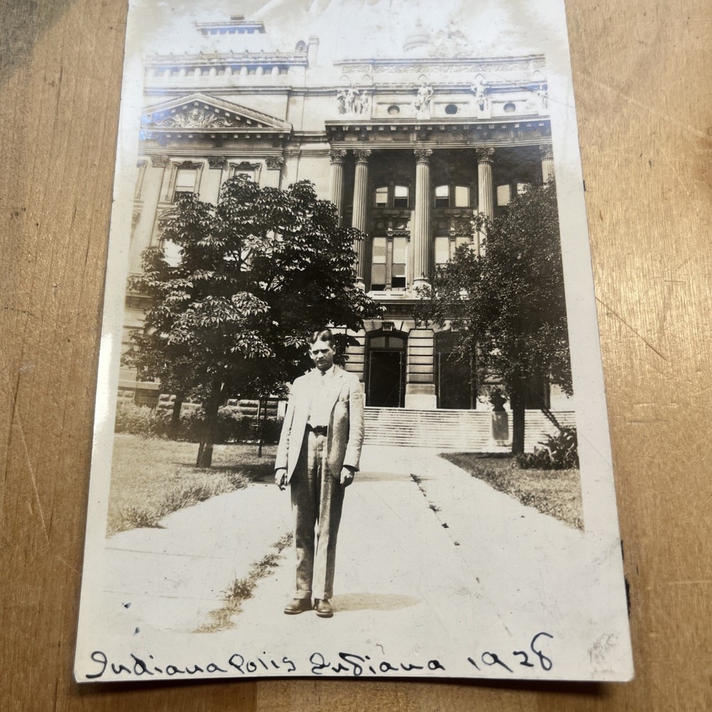 Vintage photograph Snapshot University of Indianapolis? Indiana 1928 - A1
