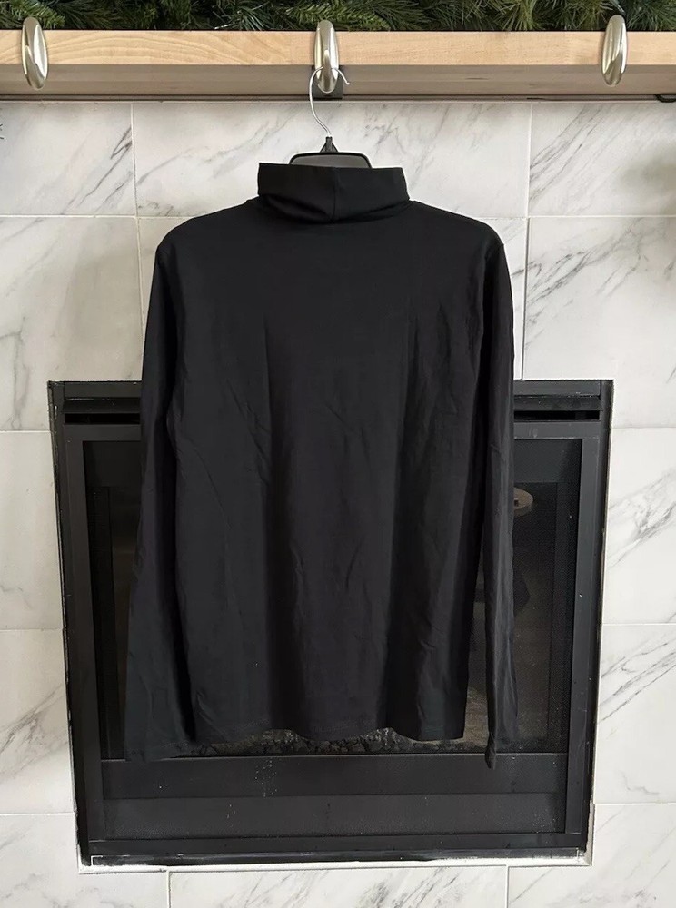 J Crew Womens Black Lightweight Tissue Turtleneck Top Size XL Retail $45