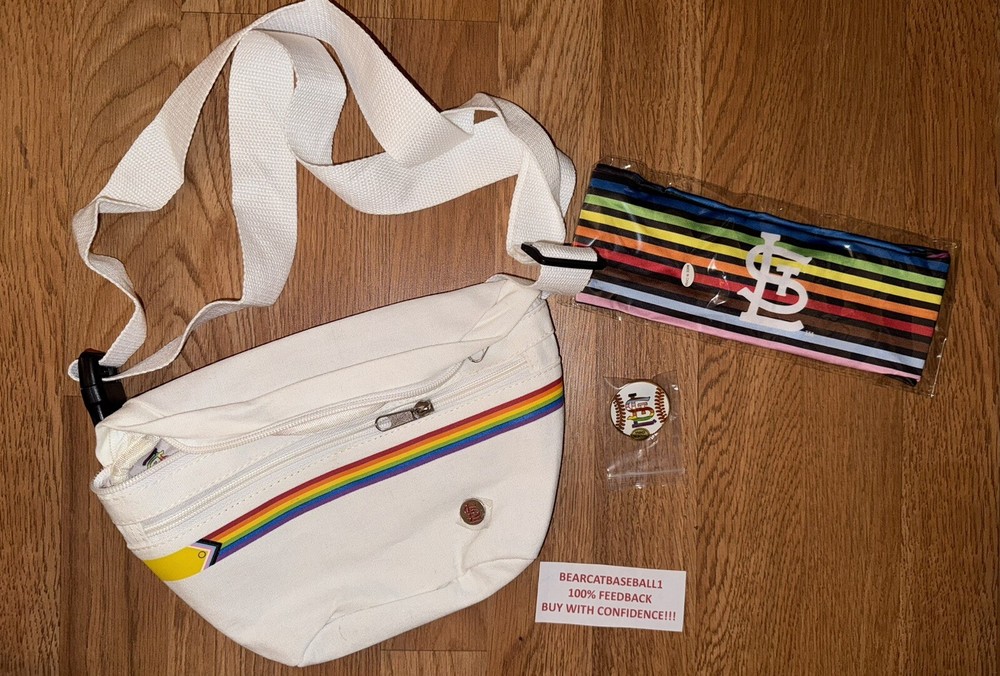 ST. LOUIS CARDINALS PRIDE NIGHT PACKAGE 6-7-24 THEME  BAG, PIN, HEADBAND NIB!