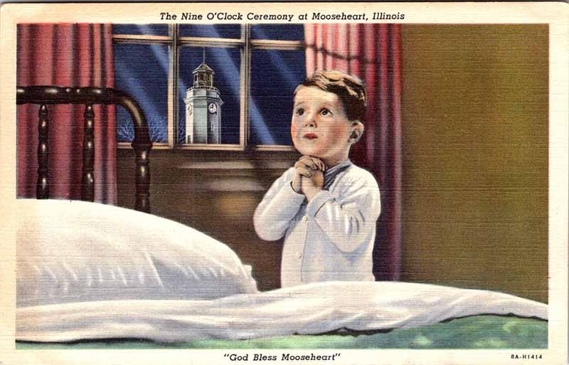 Postcard PEOPLE SCENE Mooseheart Illinois IL m/09 AN0341