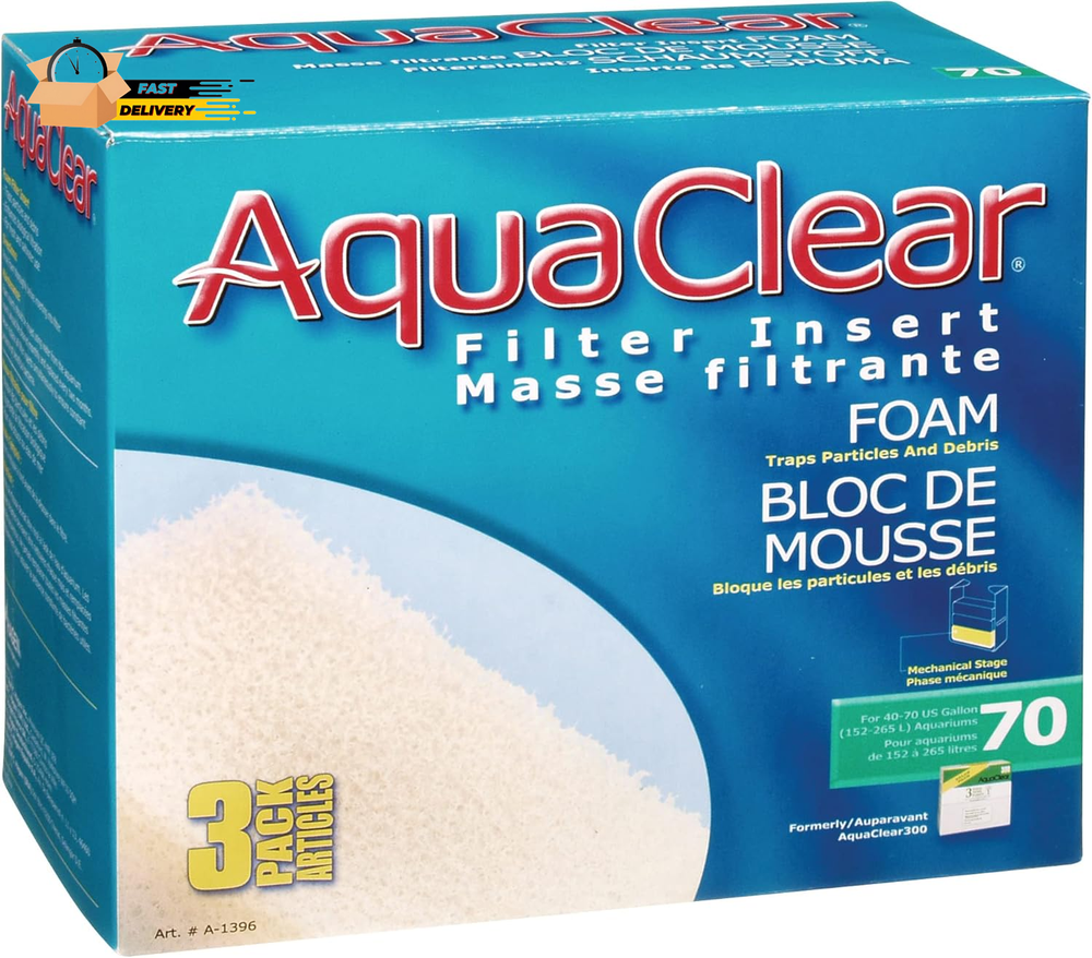 70-Piece Foam Filter Inserts for Aquariums – 3-Pack A1 Replacement Media