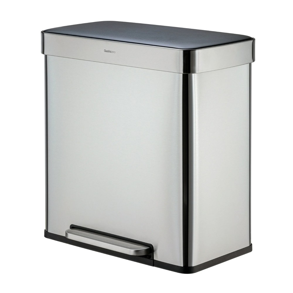 Qualiazero 16 Gallon Trash Can, 8 Gallon Dual Compartment Step On Kitchen Trash