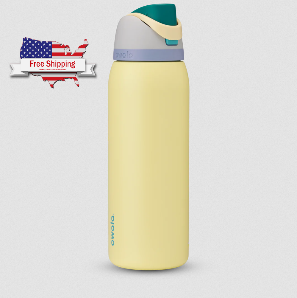 Owala FreeSip Stainless Steel Insulated Water Bottle, 40oz, Sunny Daze.
