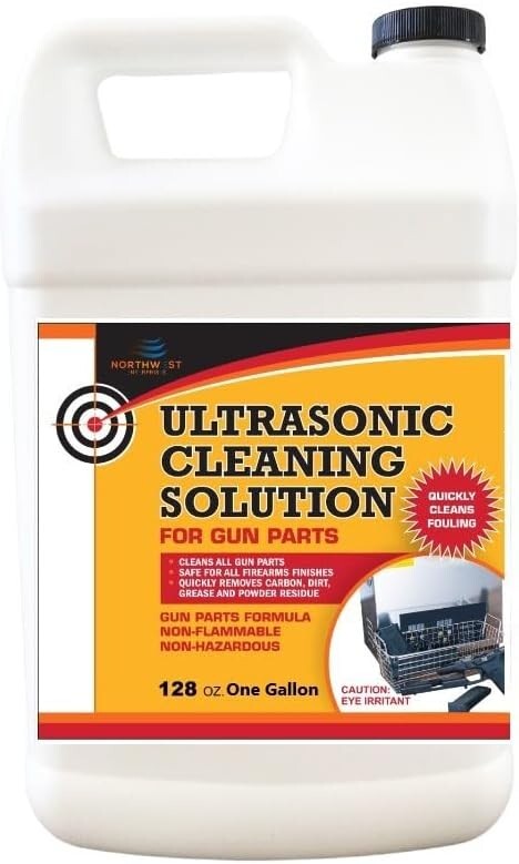 Ultrasonic gun cleaning solution for cleaning gun parts, concentrated form