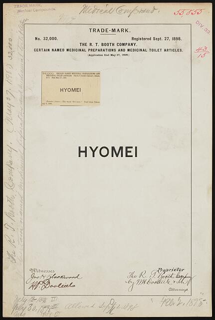 R. T. Booth Company Hyomei brand Certain Named Medicinal Preparations Medicinal