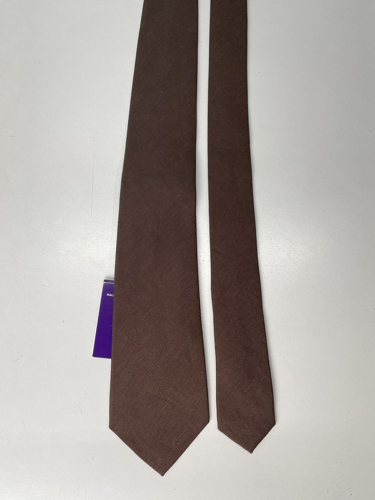 Ralph Lauren Purple Label Men's Tie Brown One-Size Classic Woven Luxurious Silk