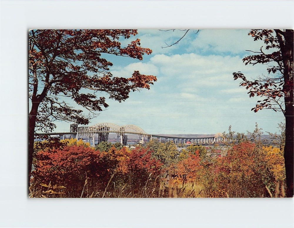 Postcard The International Bridge Sault Ste. Marie Michigan USA