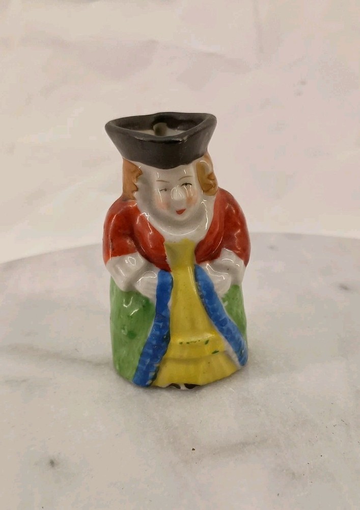 Vintage Miniature Toby Jug Pitcher Creamer Colonial Woman Made in Occupied Japan