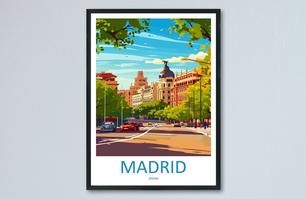 Madrid Travel Print Wall Art Madrid Wall Hanging Home Dcor Madrid Gift Art