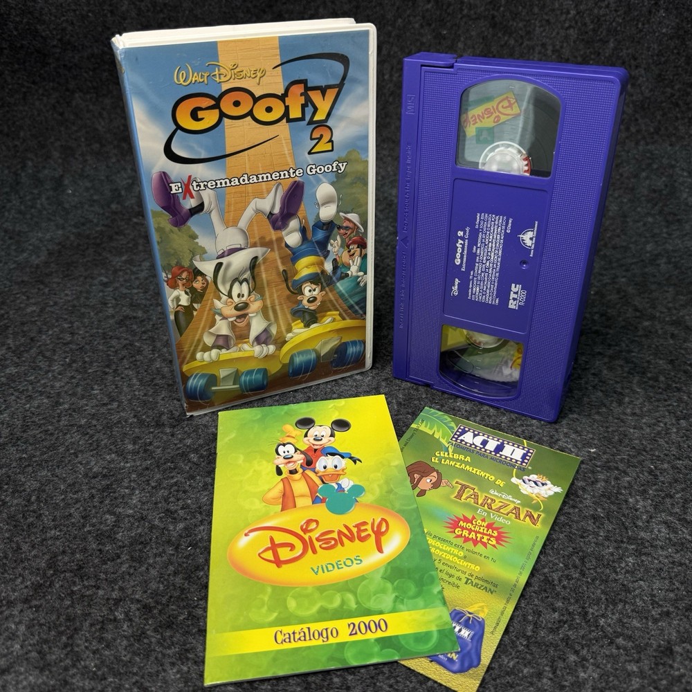 WALT DISNEY Goofy 2 Extremadamente Goofy VHS Spanish Clamshell Tape