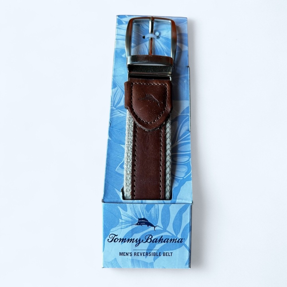 Tommy Bahama Men's Reversible Belt Tan Khaki Size XL 40-42