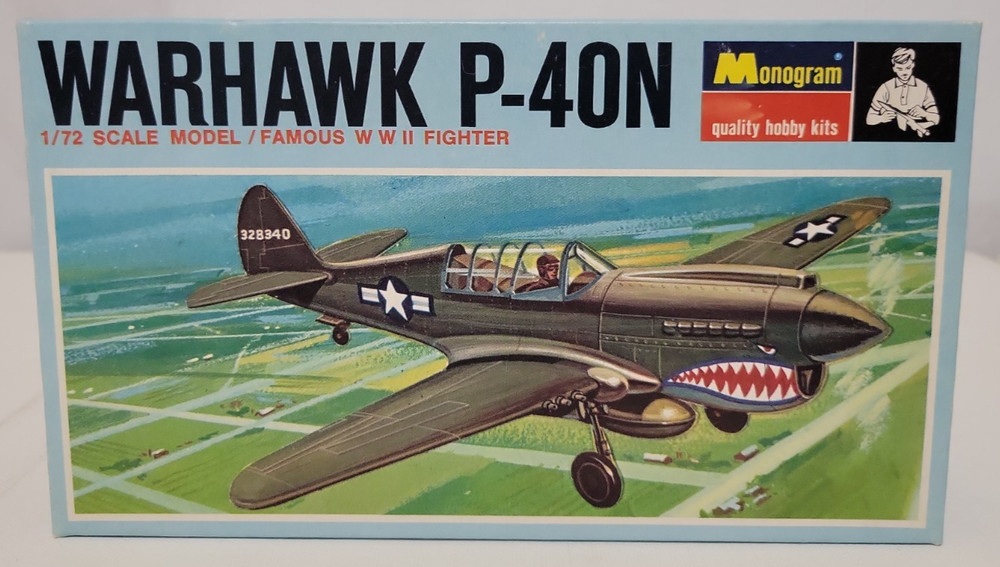 Monogram Warhawk P-40N 1/72 Model Kit PA165 Vintage 1967