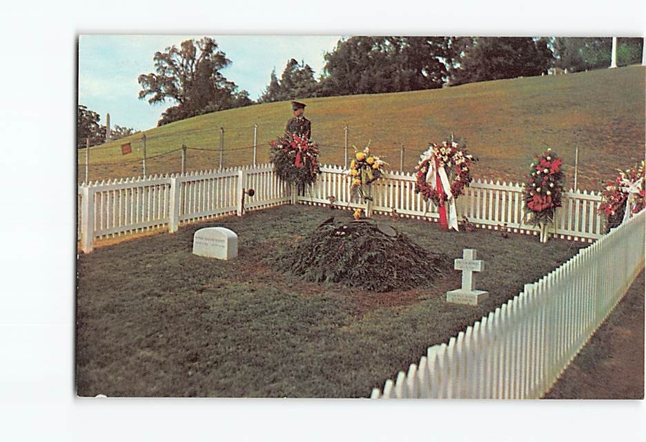 Postcard Grave of John F. Kennedy Arlington national Cemetery Virginia USA