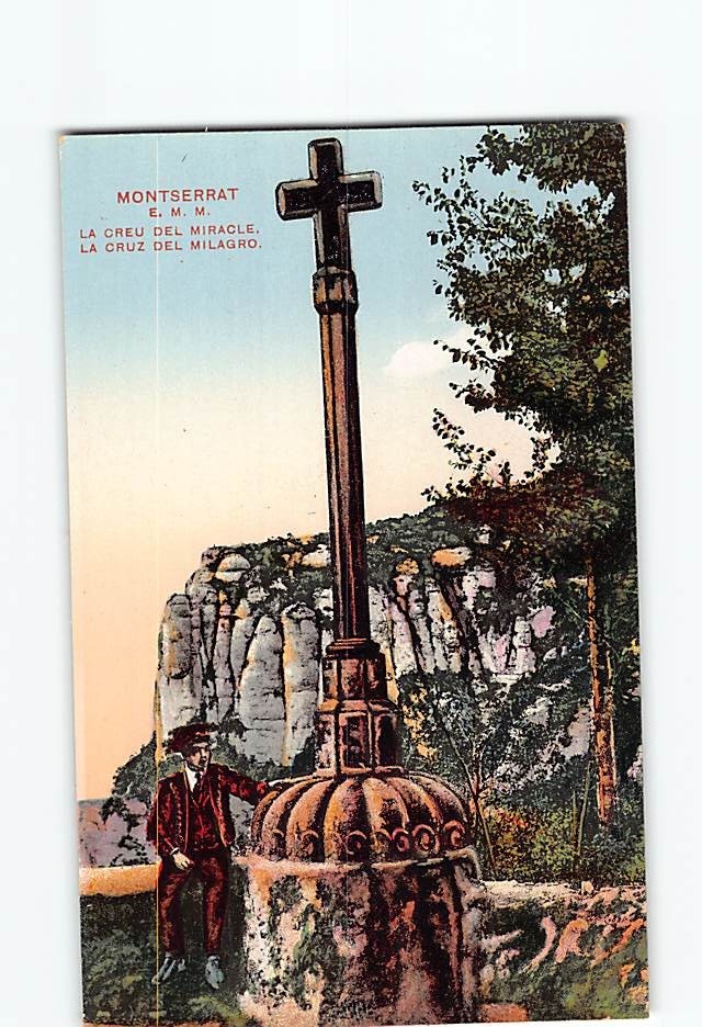 Postcard La Cruz Del Milagro Montserrat Spain