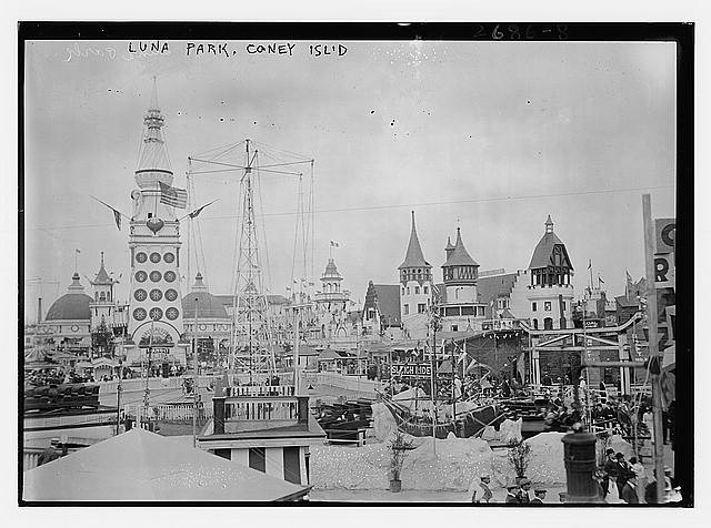 Photo:Luna Park,Coney Island,New York,1910-1915,people,rides